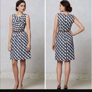 Anthropology Hi There from Karen Walker Geometric Navy & White Sleeveless Dress